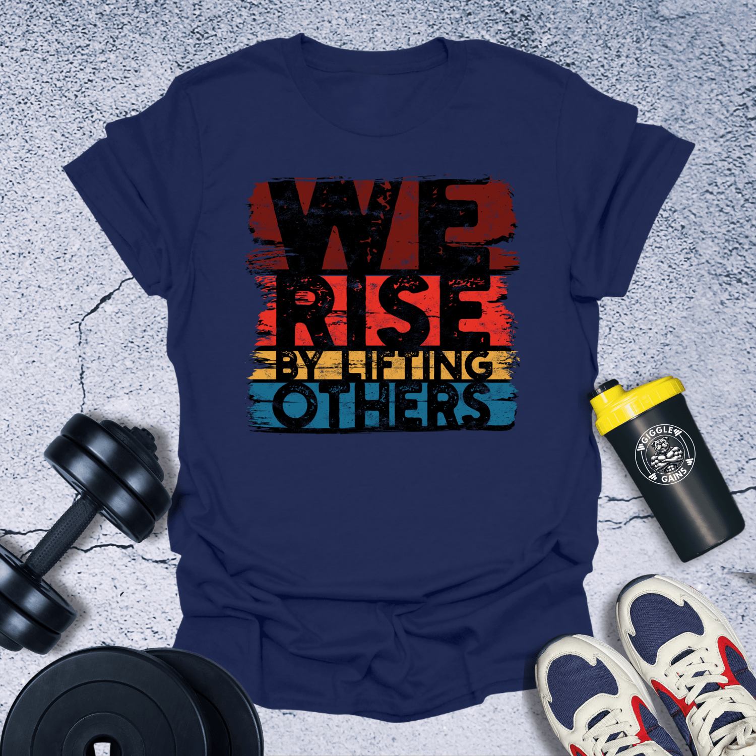 T-Shirt Navy / S We Rise By Lifting Others T-Shirt