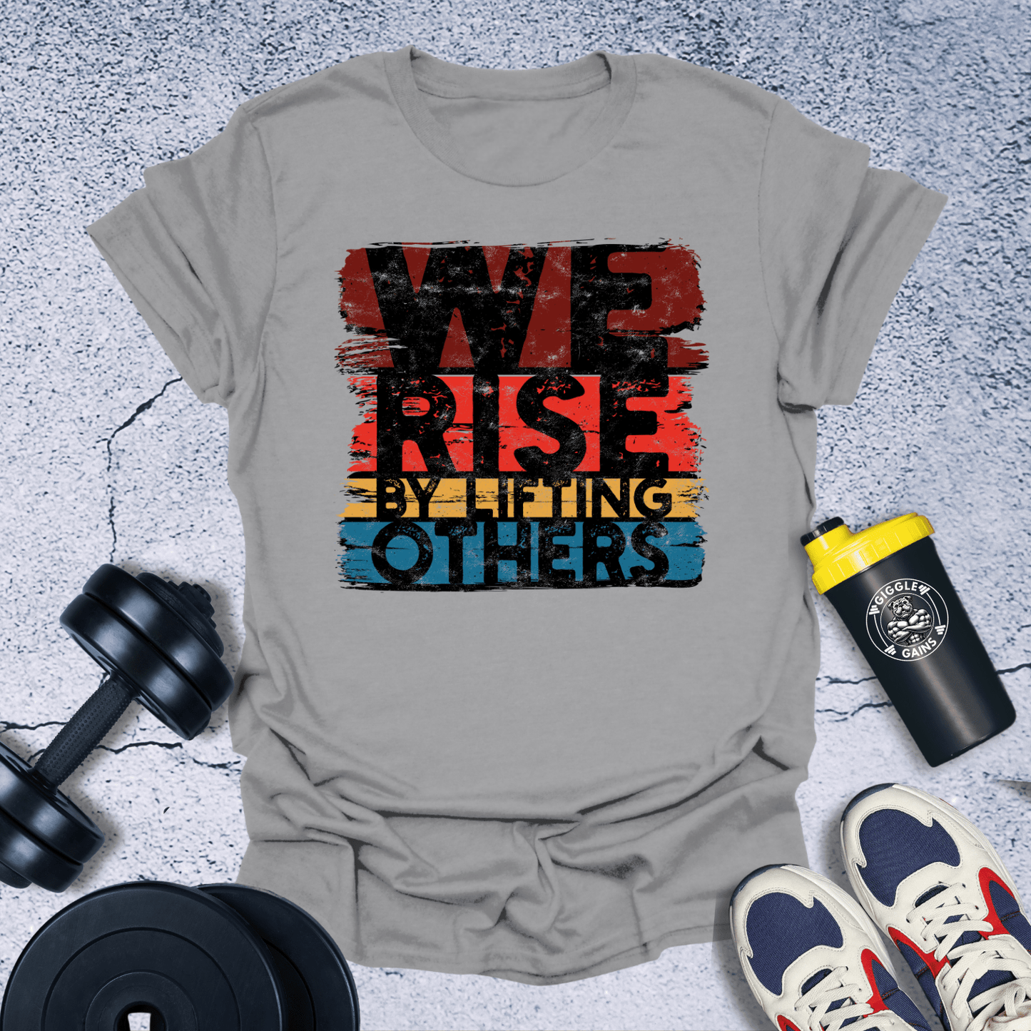 T-Shirt Sport Grey / S We Rise By Lifting Others T-Shirt