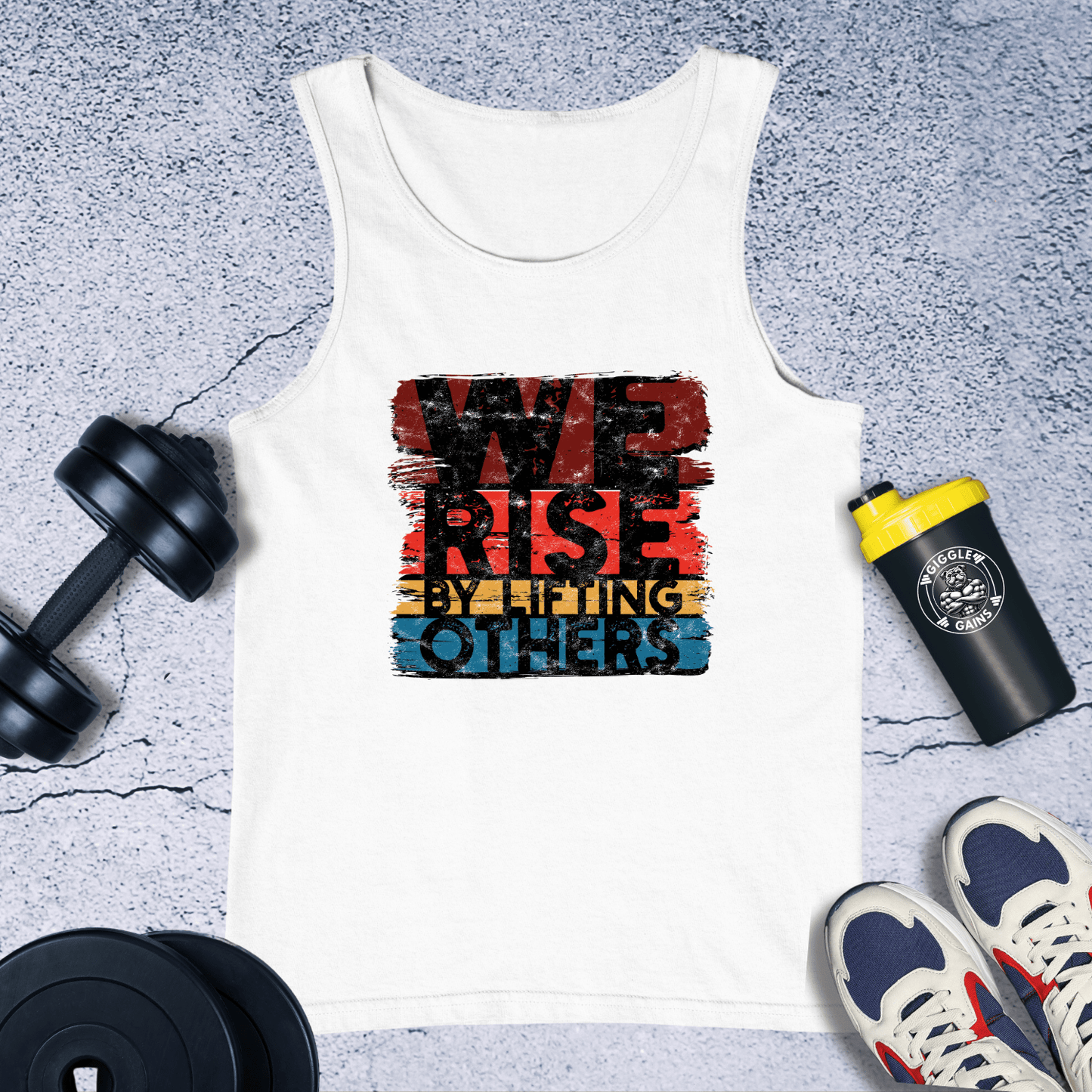 Tank Top White / XS We Rise By Lifting Others Tank Top