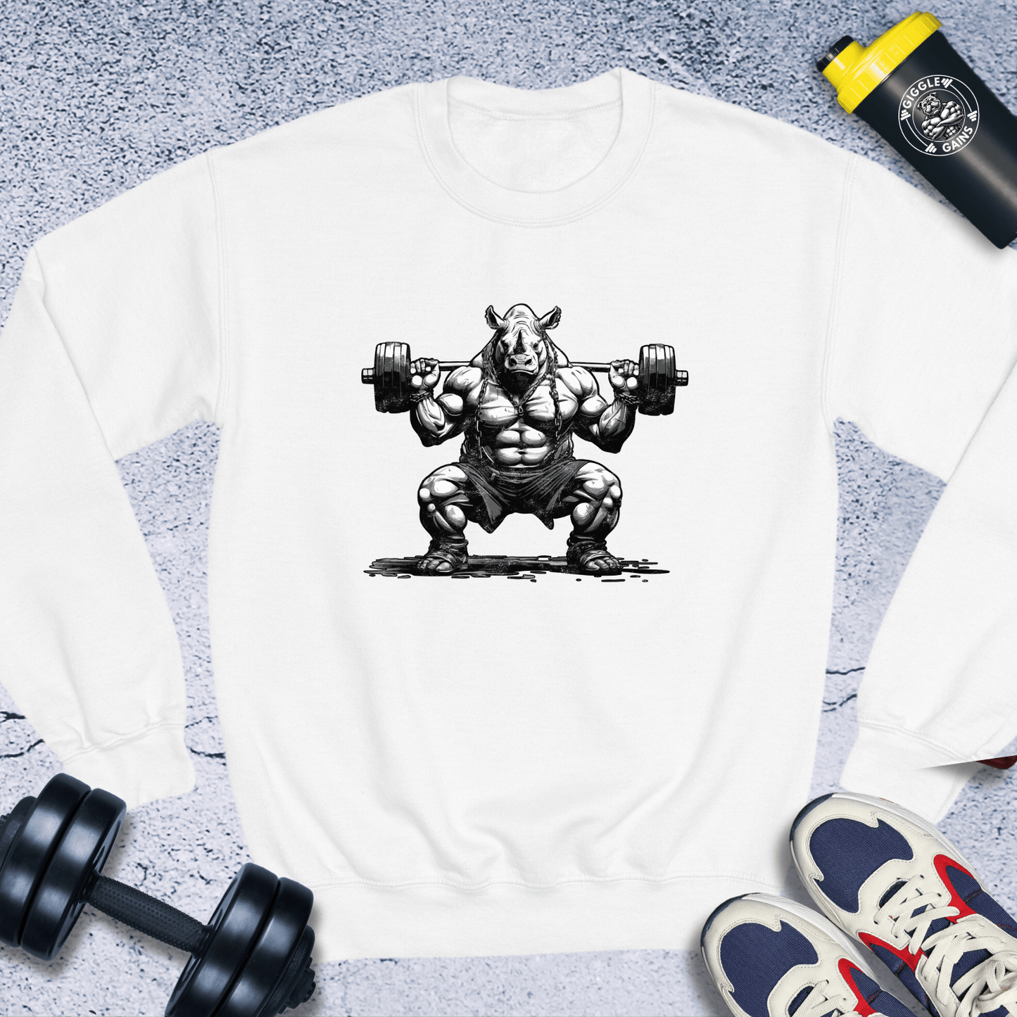 Sweatshirt White / S Weightlifting Rhino Crewneck