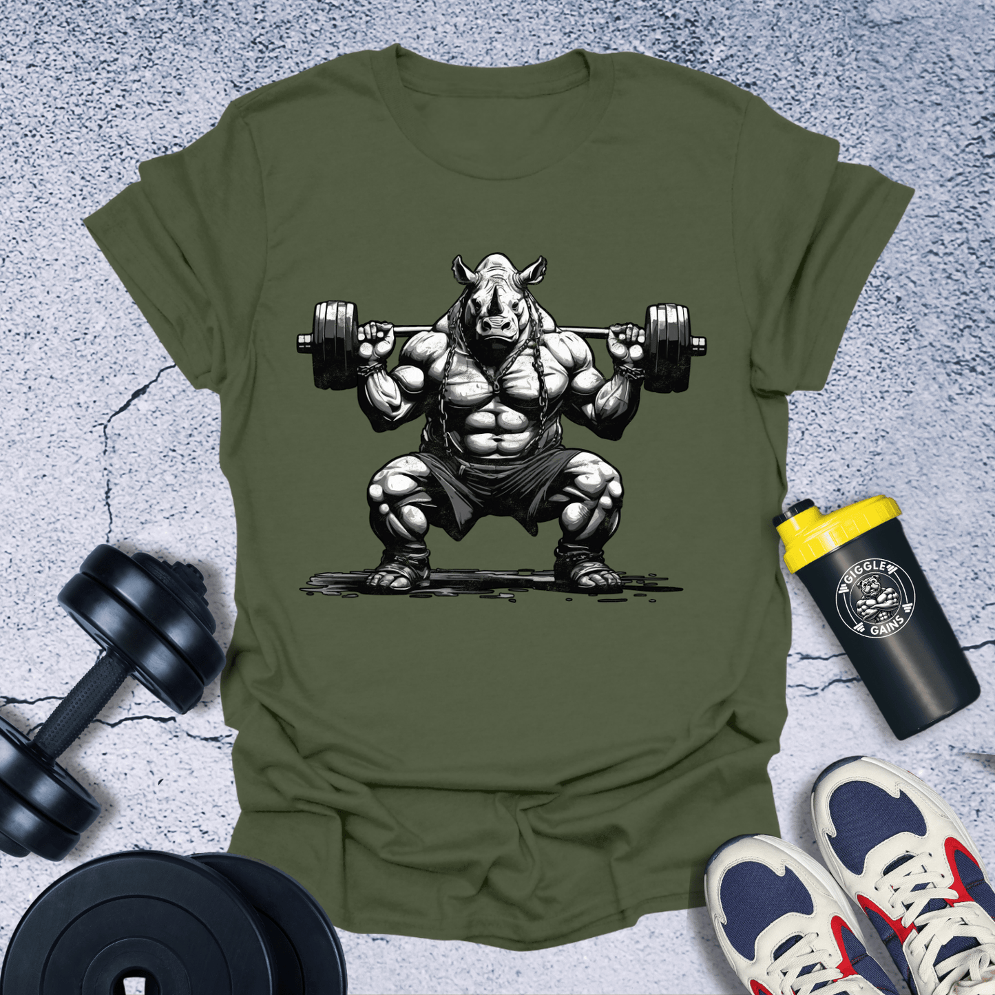 T-Shirt Military Green / S Weightlifting Rhino T-Shirt