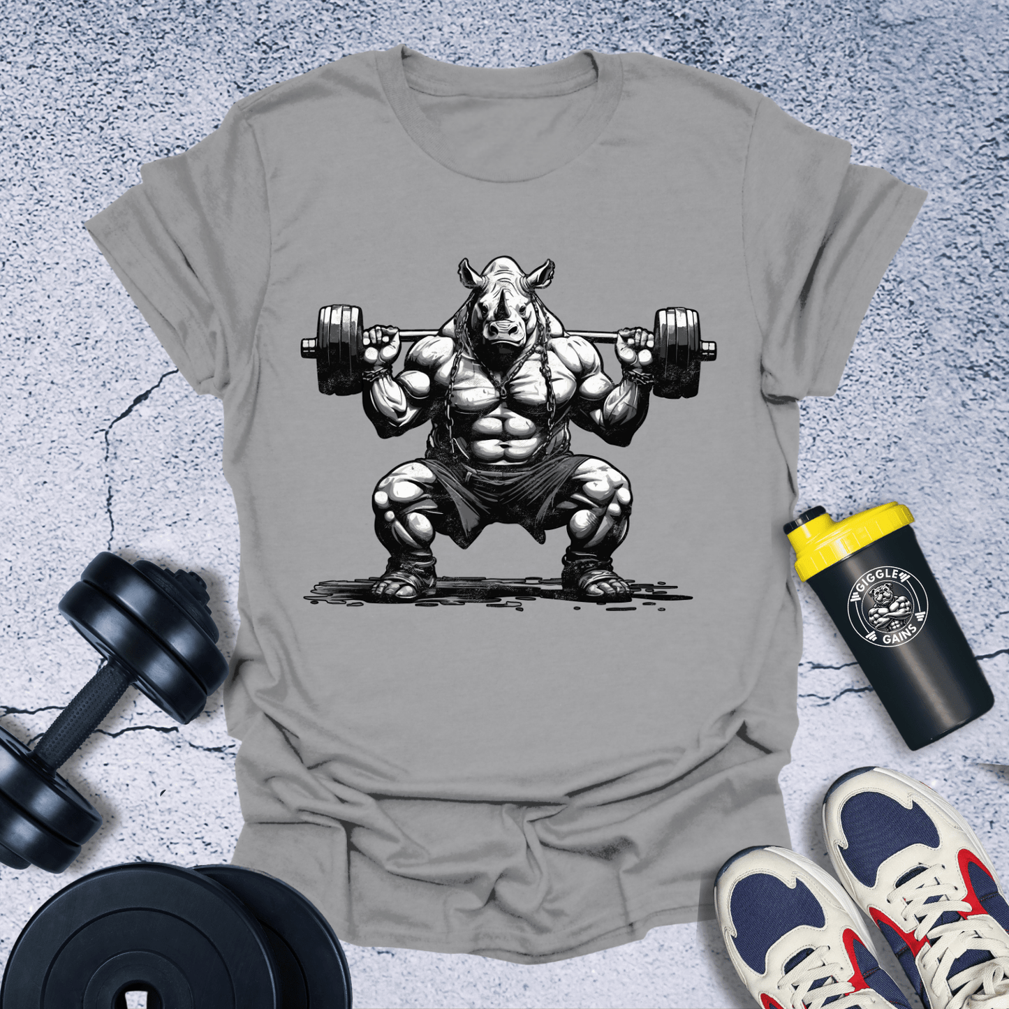 T-Shirt Sport Grey / S Weightlifting Rhino T-Shirt