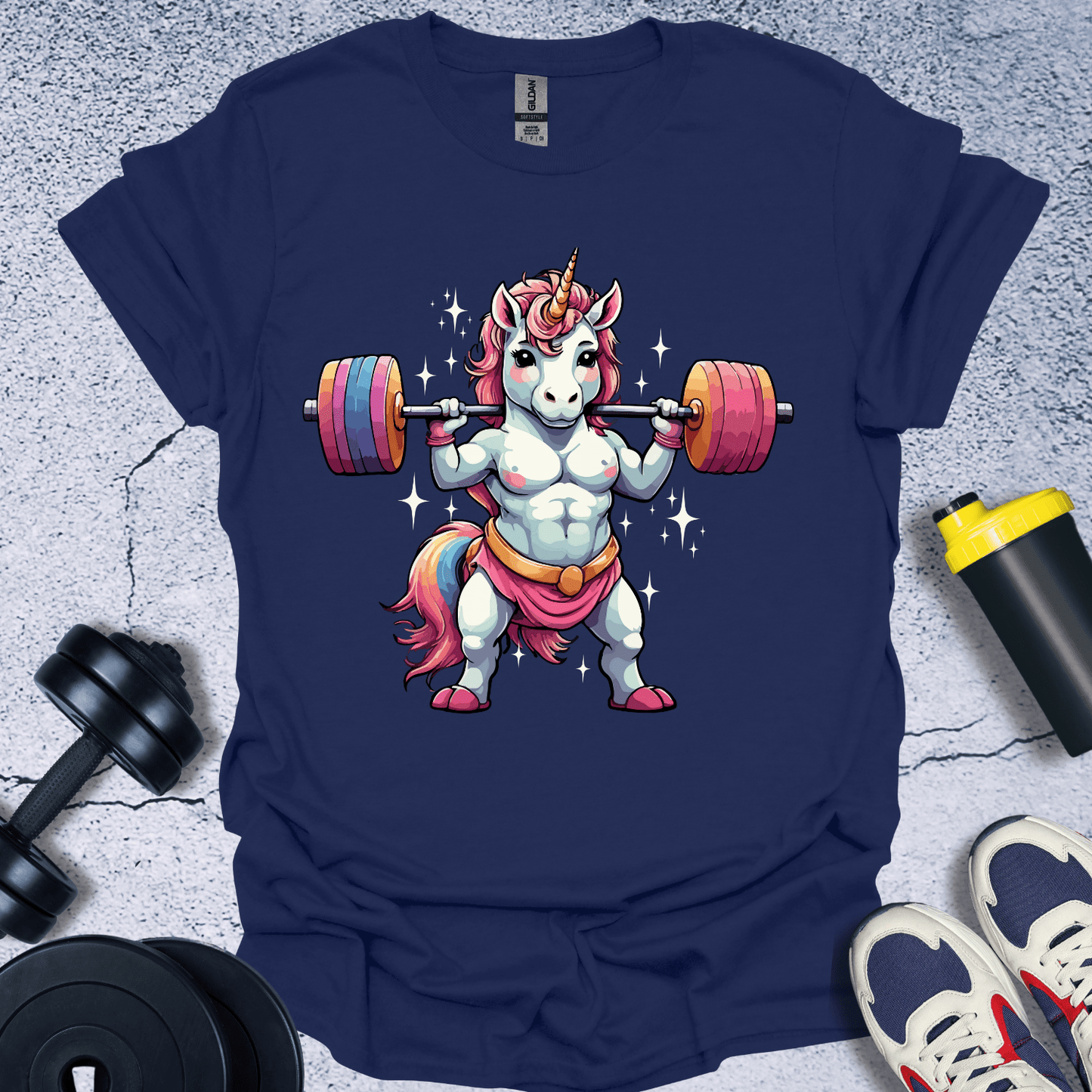 T-Shirt Navy / S Weightlifting Unicorn T-Shirt