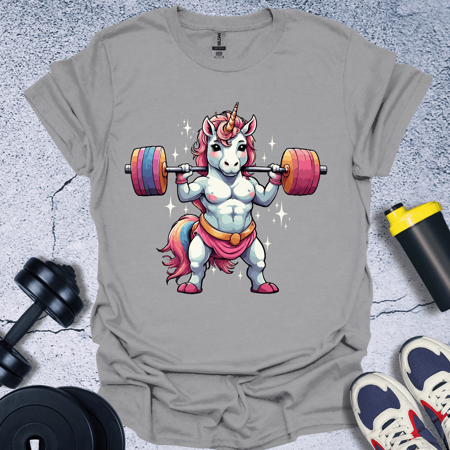 T-Shirt Sport Grey / S Weightlifting Unicorn T-Shirt