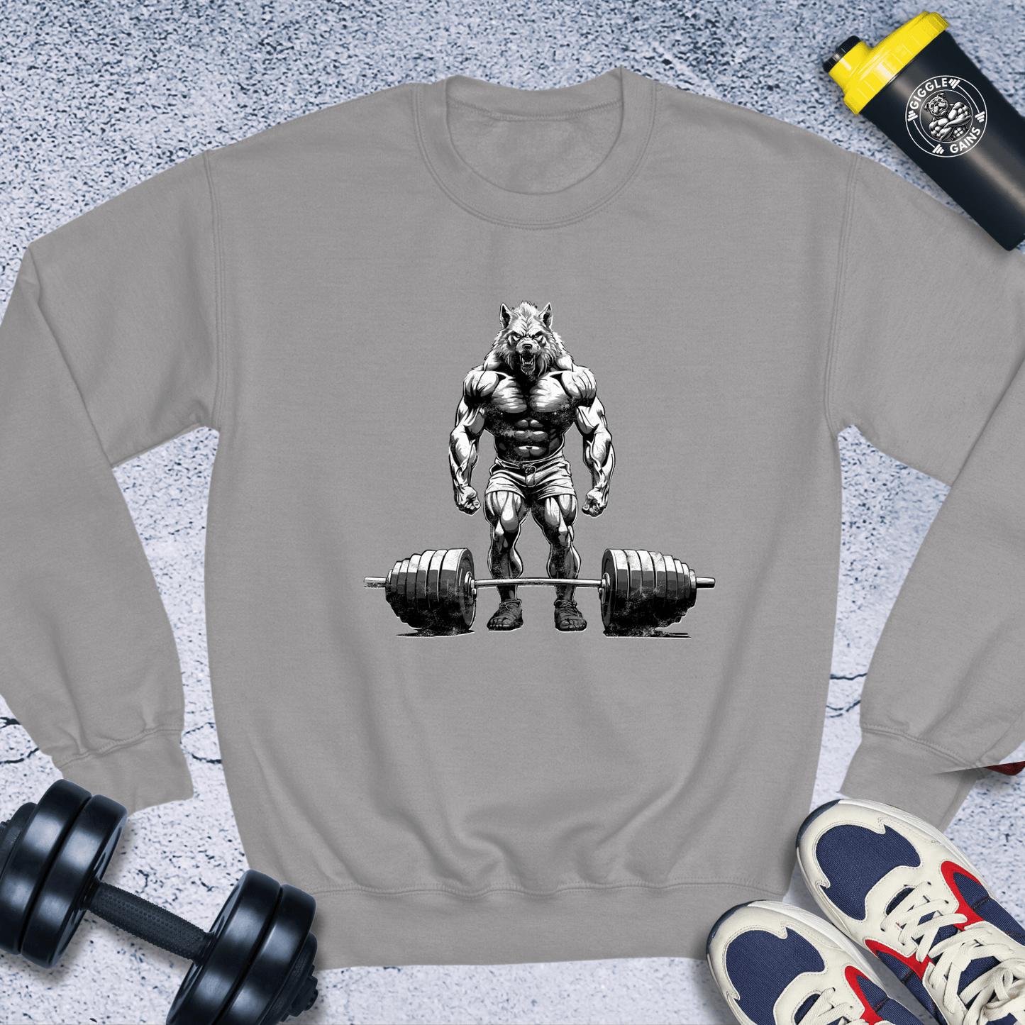 Sweatshirt Sport Grey / S Weightlifting Wolf Crewneck