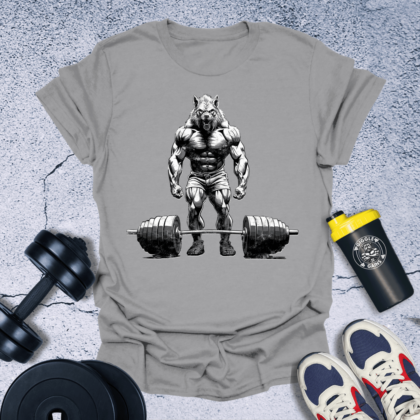 T-Shirt Sport Grey / S Weightlifting Wolf T-Shirt