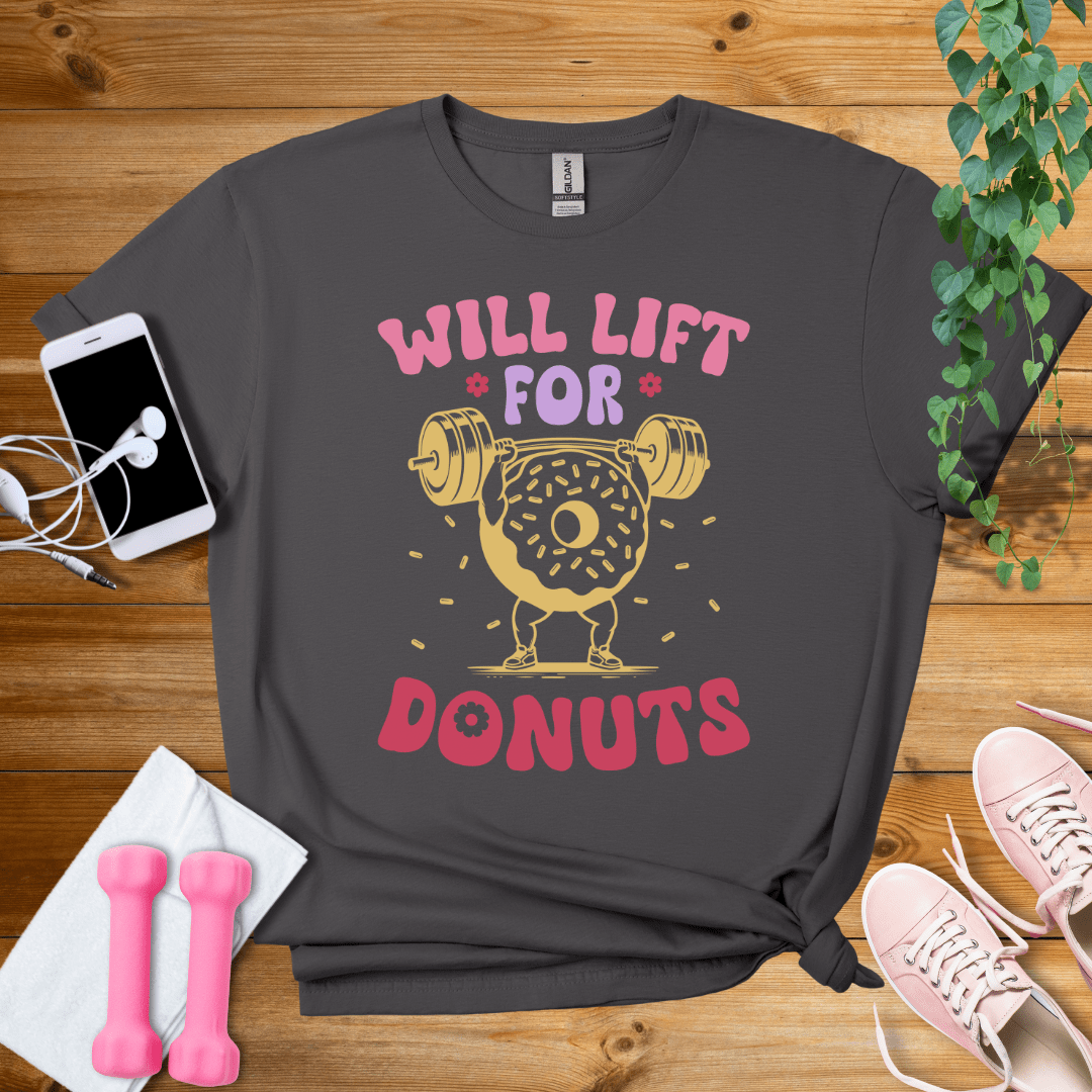 T-Shirt Charcoal / S Will Lift For Donuts T-Shirt