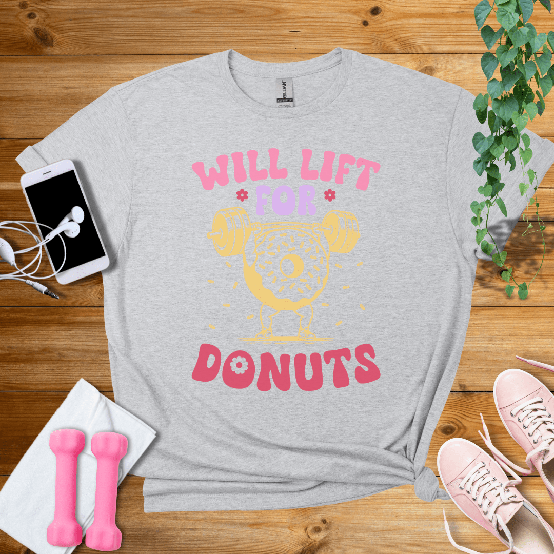 T-Shirt Sport Grey / S Will Lift For Donuts T-Shirt