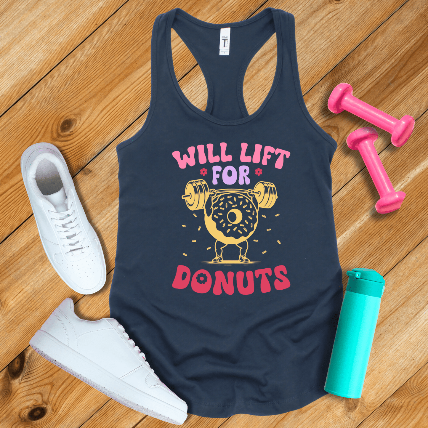 Tank Top Solid Midnight Navy / XS Will Lift For Donuts Tank Top