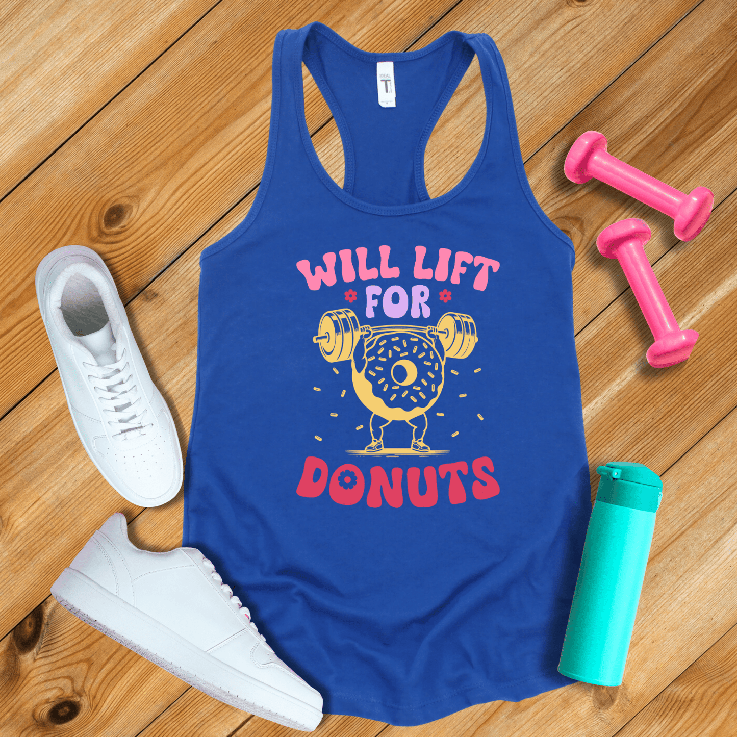 Tank Top Solid Royal / S Will Lift For Donuts Tank Top