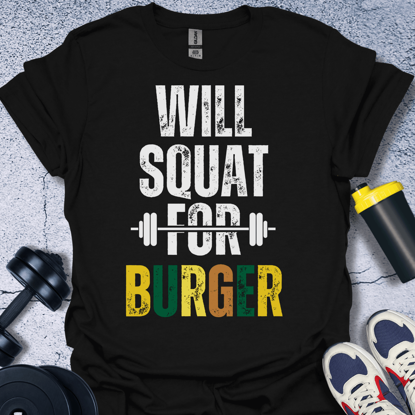 T-Shirt Black / S Will Squat For Burger T-Shirt