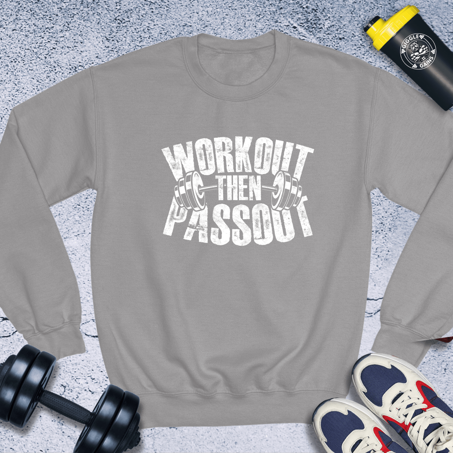 Sweatshirt Sport Grey / S Workout Then Passout Crewneck