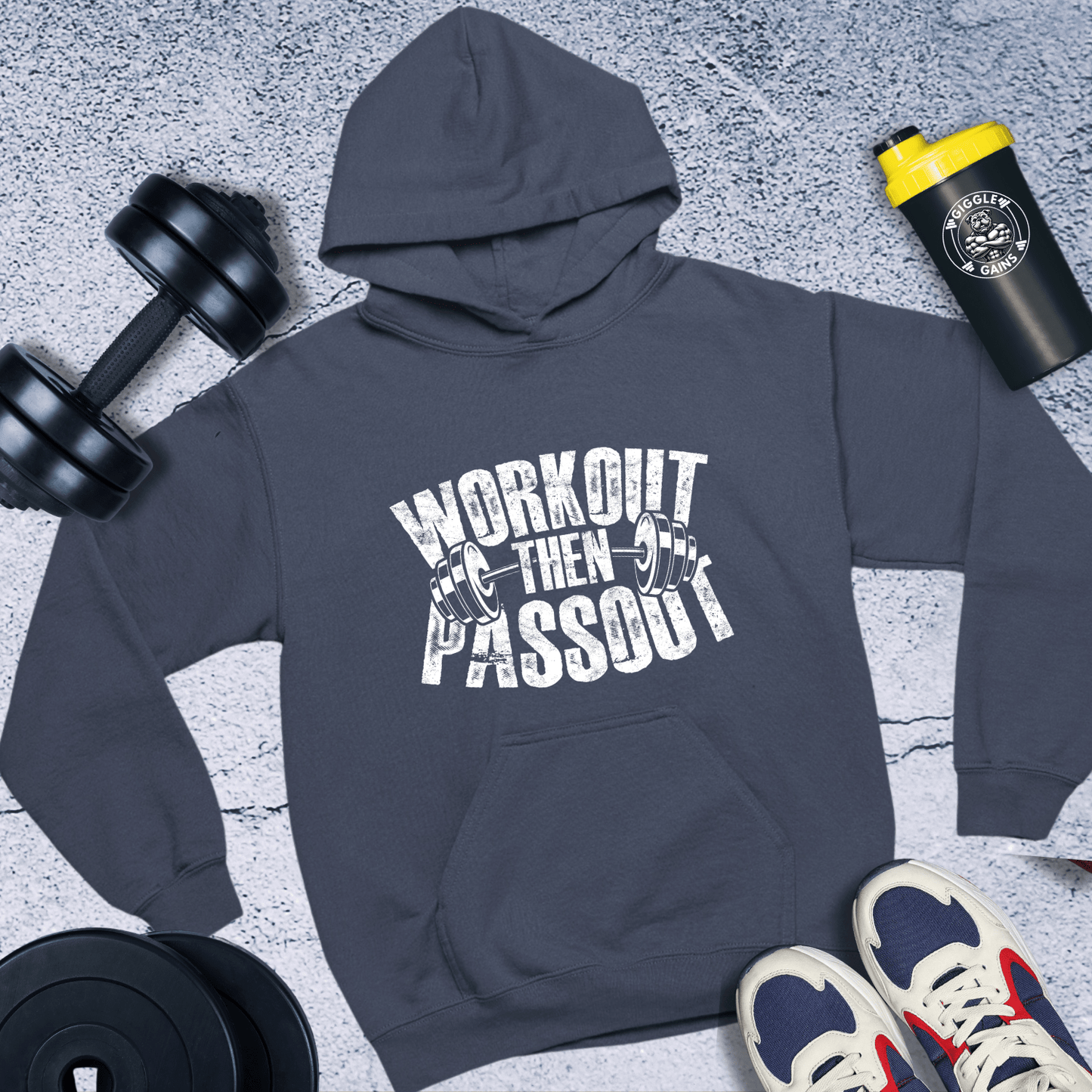 Hoodie Navy / S Workout Then Passout Hoodie