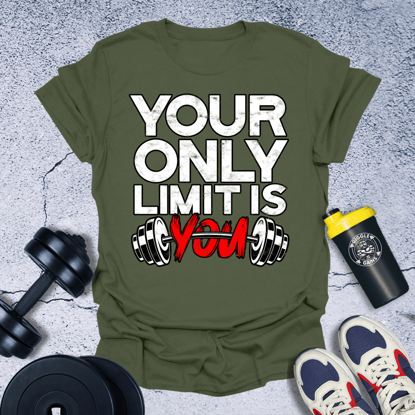 T-Shirt Military Green / S Your Only Limit Is you T-Shirt