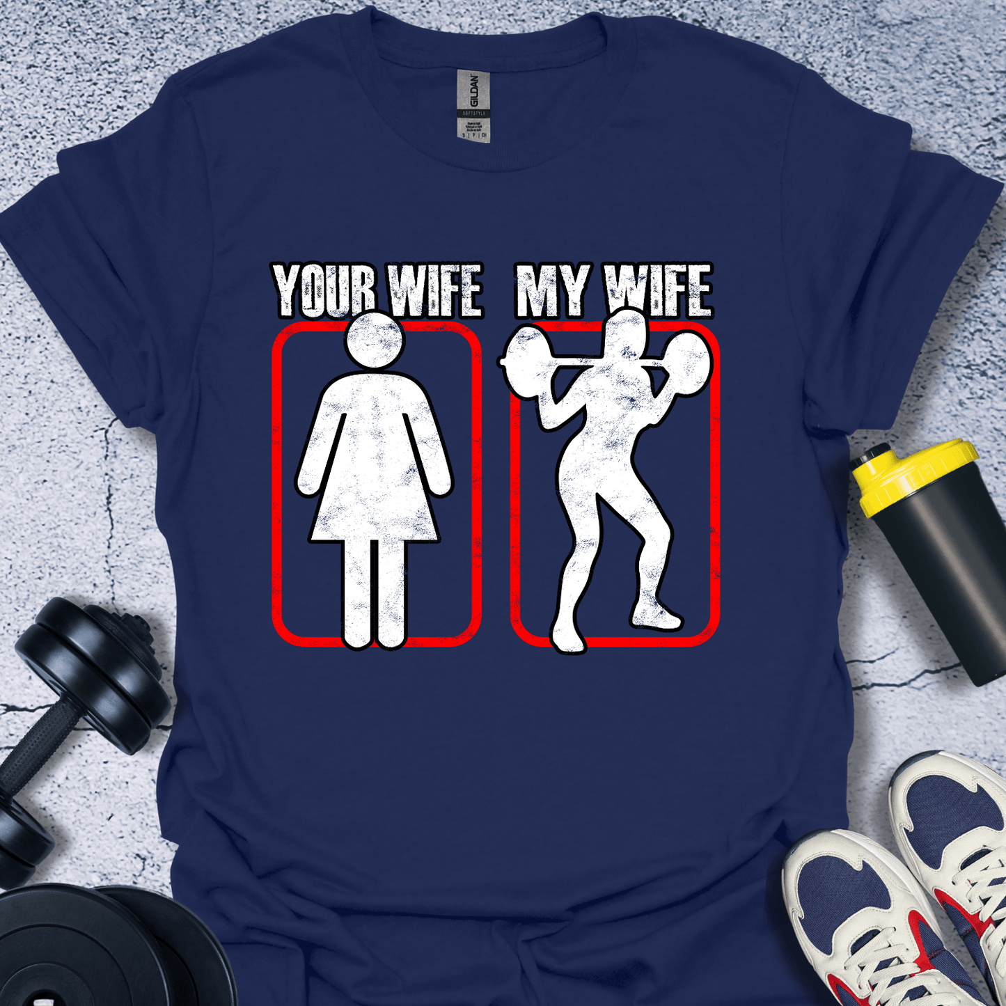 T-Shirt Navy / S Your Wife Vs My Wife T-Shirt